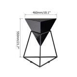 Modern Black Geometric Wood End Table Accent Side Table