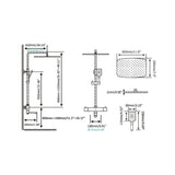 Modern Exposed Thermostastic Shower System Brushed Nickel Hand Shower & Tub Spout Brass