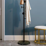 Coat Rack Brass Gold Round Hooks Entryway Freestanding Coat Hanger Marble Base