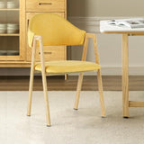 Gray Linen Upholstered Dining Chair Side Chair (Set of 2)