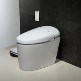 Smart One-Piece Floor Mounted Toilet and Bidet Foot Induction and Automatic Flushing with Seat in White