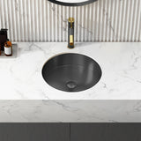 Brushed Gold Modern Luxury Stainless Steel Round Sink Undermount Bathroom Wash Sink