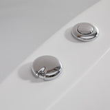 71" Acrylic Oval Whirlpool Water Massage Freestanding Bathtub in White