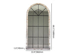 Full Length Arch Mirror Farmhouse Floor Mirror in Distressed White