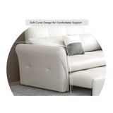 109" Power Reclining Sleeper Sofa Bed Convertible White Leath-Aire Tufted Upholstered