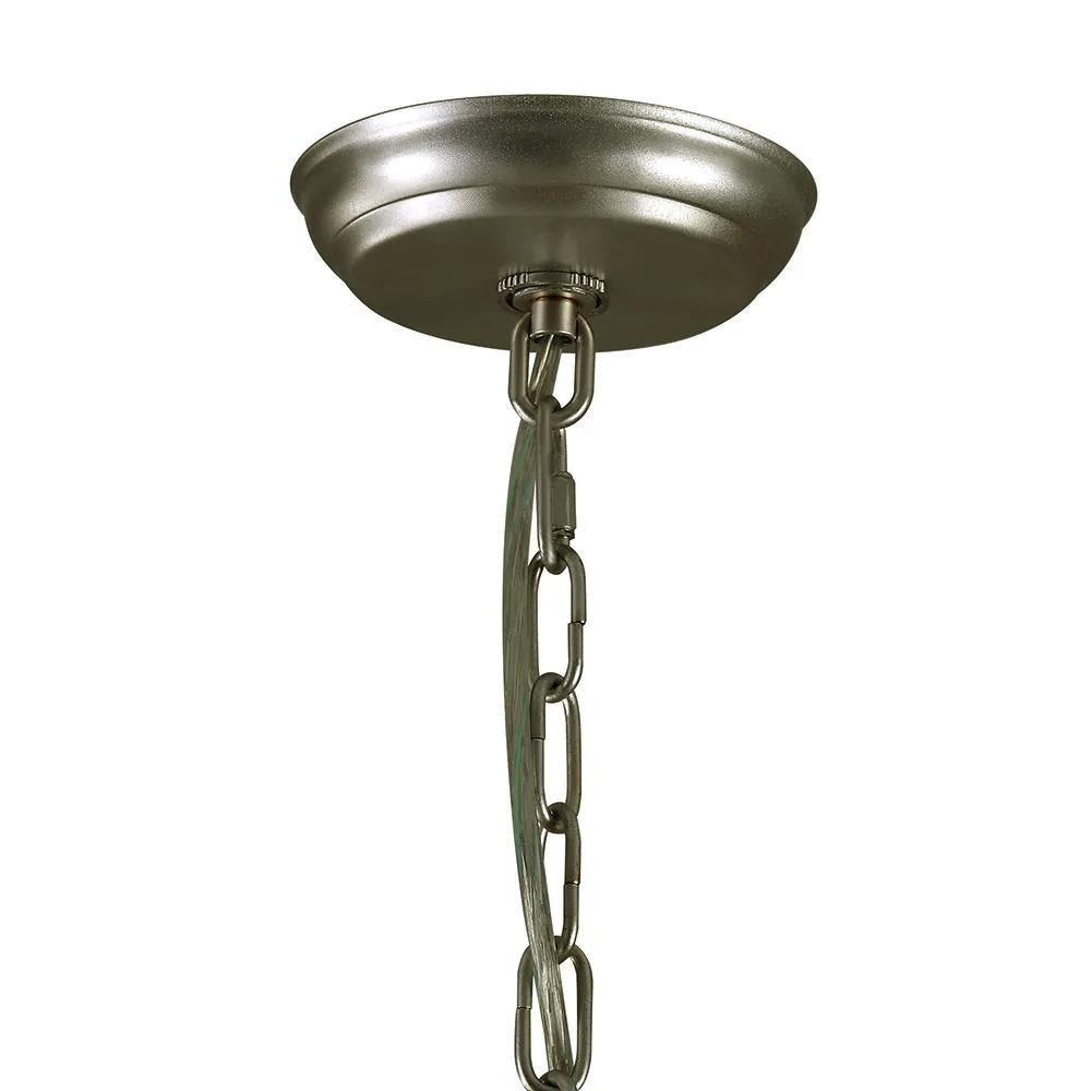 Kesarre Retro Wood Beaded Chandelier Empire Ceiling Light in Gray & Blue