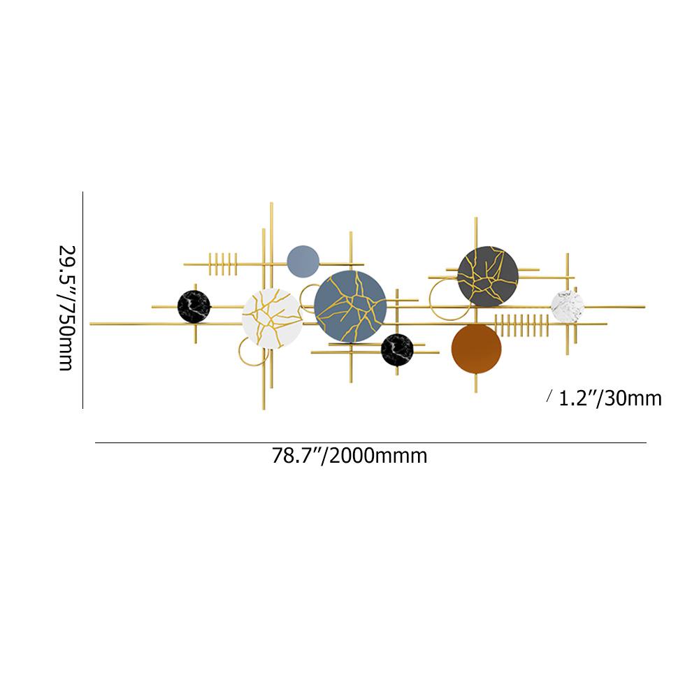 Modern Geometric Metal Wall Decor Overlapping Wall Background Art