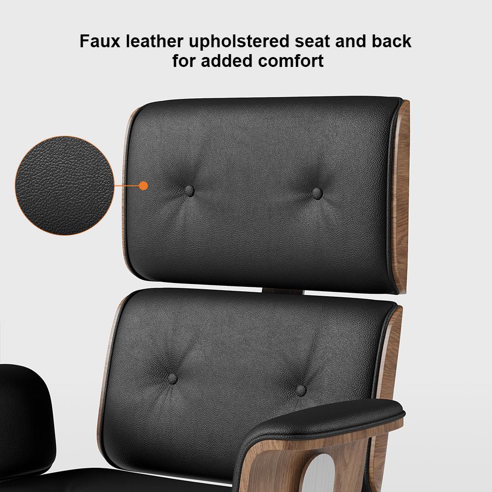 Modern Black Home Office Chair Upholstered Swivel Task Office Chair Height