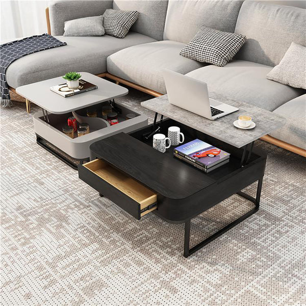 Square Modern Lift top Nesting Multifunctional Coffee Table With Hidde WEHOMZ
