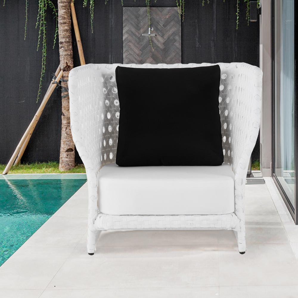 All-Weather Brown Patio Club Chair Wicker Outdoor Club Chair with Cushion & Pillow
