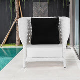 All-Weather Brown Patio Club Chair Wicker Outdoor Club Chair with Cushion & Pillow