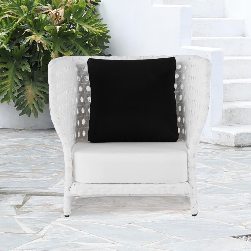 All-Weather Brown Patio Club Chair Wicker Outdoor Club Chair with Cushion & Pillow