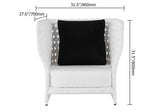 All-Weather Brown Patio Club Chair Wicker Outdoor Club Chair with Cushion & Pillow