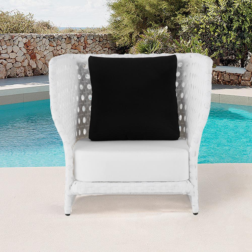 All-Weather Brown Patio Club Chair Wicker Outdoor Club Chair with Cushion & Pillow