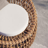 Austen Rattan Outdoor Barrel Chair Nest Shape Sidechair with Cushion in Brown