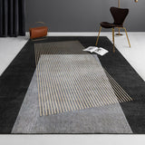 5' x 8' Designer Modern Style Rectangular Black Geometric and Physics Area Rug