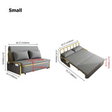 Full Sleeper Sofa Gray Upholstered Convertible Sofa Leath-Aire