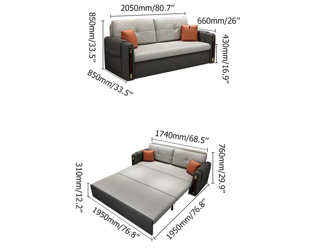 77" Contemporary Full Sleeper Sofa Bed Convertible Sofa with Storage