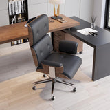 Modern Black Home Office Chair Upholstered Swivel Task Office Chair Height