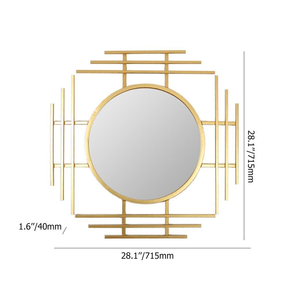 Luxury Stylish 3D Geometric Gold Metal Wall Mirror Overlapping Home Decor