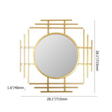 Luxury Stylish 3D Geometric Gold Metal Wall Mirror Overlapping Home Decor