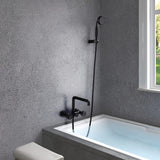 Ruth Industrial Pipe Wall Mounted Bathtub Filler Faucet with Hand Shower Solid Brass