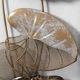 2 Pieces Metal Lotus Leaves Wall Decor with Black Rectangle Frame