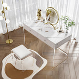 Minimalist Acrylic Floating Makeup Vanity Set with LED Lighted Standing Mirror & Stool