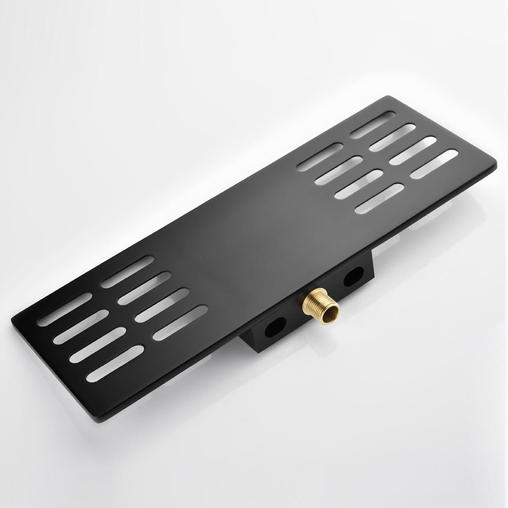 Modern Waterfall Wall Mounted Bathroom Sink Faucet Single Handle in Black