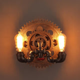 Retro Industrial Wall Sconce,New Rustic 2-Light E26 Edison Light Fixture,with Water Pipe