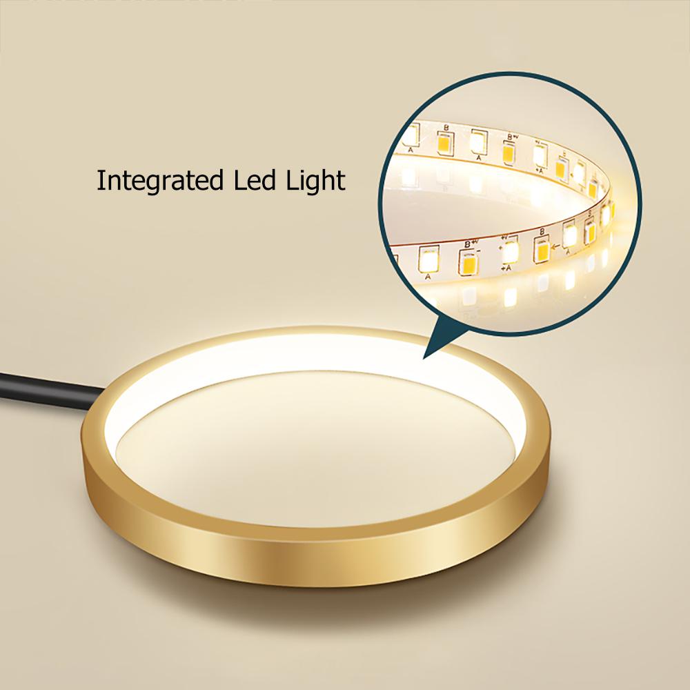 Modern Semi Flush Mount Lighting Gold Ceiling Light Fixture LED Ring