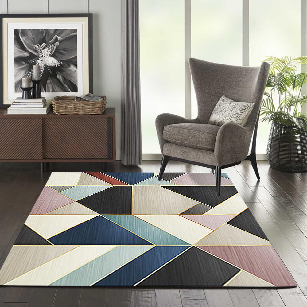 6'x9' Modern Abstract Gradient Geometric Multi-colored Rectangle Area Rug