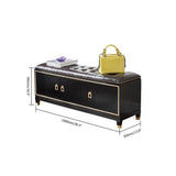 39.4" Faux Leather Upholstered Entryway Bench with Storage Shoe Cabinet 3-Door