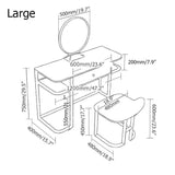 Faux Marble Tabletop Dressing Makeup Table with Mirror & Drawer Chair Included Metal Base in Gold Small