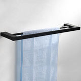 Tierney Modern Stainless Steel Matte Black Double-Rod Towel Bar Wall Mount
