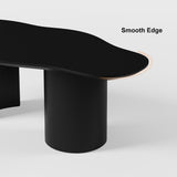 47" Modern Funky Wood Coffee Table Abstract Cloud Shaped in White