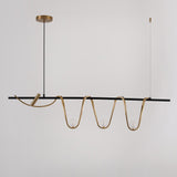 Modern Bronze Linear Island Light Unique Spiral Pendent Light for Dining Room