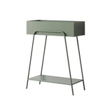 Green Rectangular 2-Tier Plant Stand Indoors Display Shelf Storage Shelving Metal