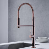 Rose Gold Single Hole High Arc Magnetic Kitchen Faucet Dual-function Spray