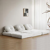Sofá Modular Composable Convertible White Cloud de 3 Plazas Tapizado en Terciopelo con Cojines