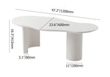 47" Modern Funky Wood Coffee Table Abstract Cloud Shaped in White