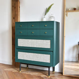 Modern Dresser Cabinet Drawer Storage with 8 Drawers in Green