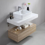 40" Modern Floating Bathroom Vanity Set With Single Sink White and Black