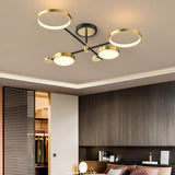 Modern Semi Flush Mount Lighting Gold Ceiling Light Fixture LED Ring