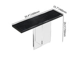 40" Black Modern Narrow Console Table Entryway Floating Pinewood Top & Acrylic Pedestal
