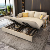 72.8" Convertible Full Sleeper Sofa Leath-aire Upholstered Storage Sofa Bed