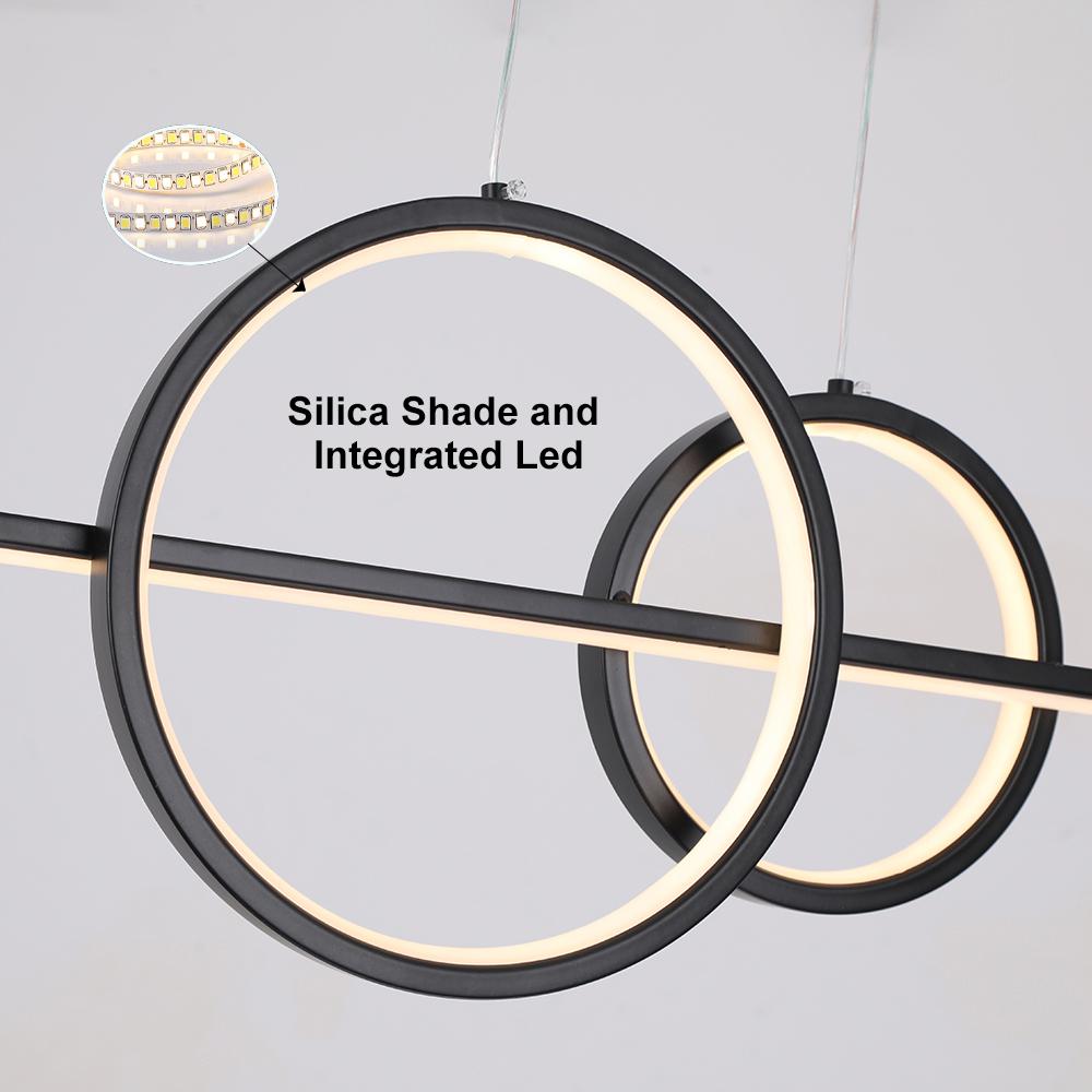 Geometric Black Kitchen Island light Starry Reflection Hanging Light 3-Way Dimmable
