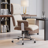 Modern Black Home Office Chair Upholstered Swivel Task Office Chair Height