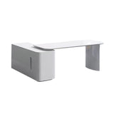 White L-Shape Executive Desk Large Home Office Desk Storage Drawers & Cabinet Right Hand