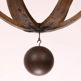 Rustic Reclaimed Wood & Rust Metal 5-Light Chandelier with Candle Light